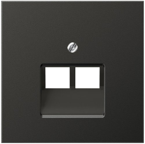 Лицевая панель Jung LS990 metal для 2-м. розетки RJ11/RJ45 антрацит фото Лицевая панель Jung LS990 metal для 2-м. розетки RJ11/RJ45 антрацит картинка